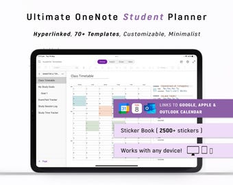 2026 OneNote STUDENT Digital Planner, One Note Study Templates, Daily Weekly Monthly Planner