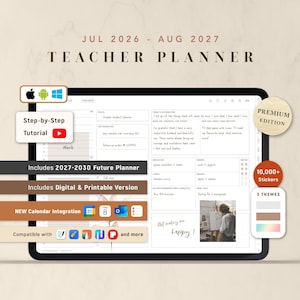 CUSTOM 2026-2027 Digital Teacher Planner (2027–2029 Year Planner included)
