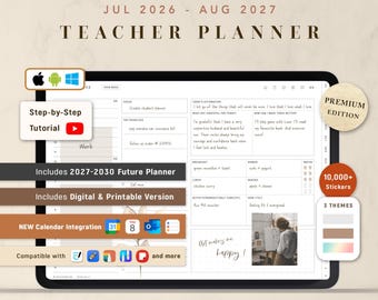 CUSTOM 2026-2027 Digital Teacher Planner (2027–2029 Year Planner included)