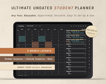 Digital Student Planner GoodNotes - DARK MODE UNDATED, Academic Planner | ForLittleLion