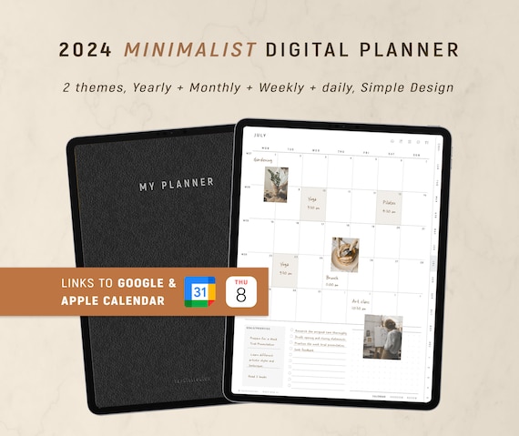 Agenda digitale 2024, agenda GoodNotes minimalista, agenda SIMPLE per iPad,  agenda Android / ForLittleLion -  Italia