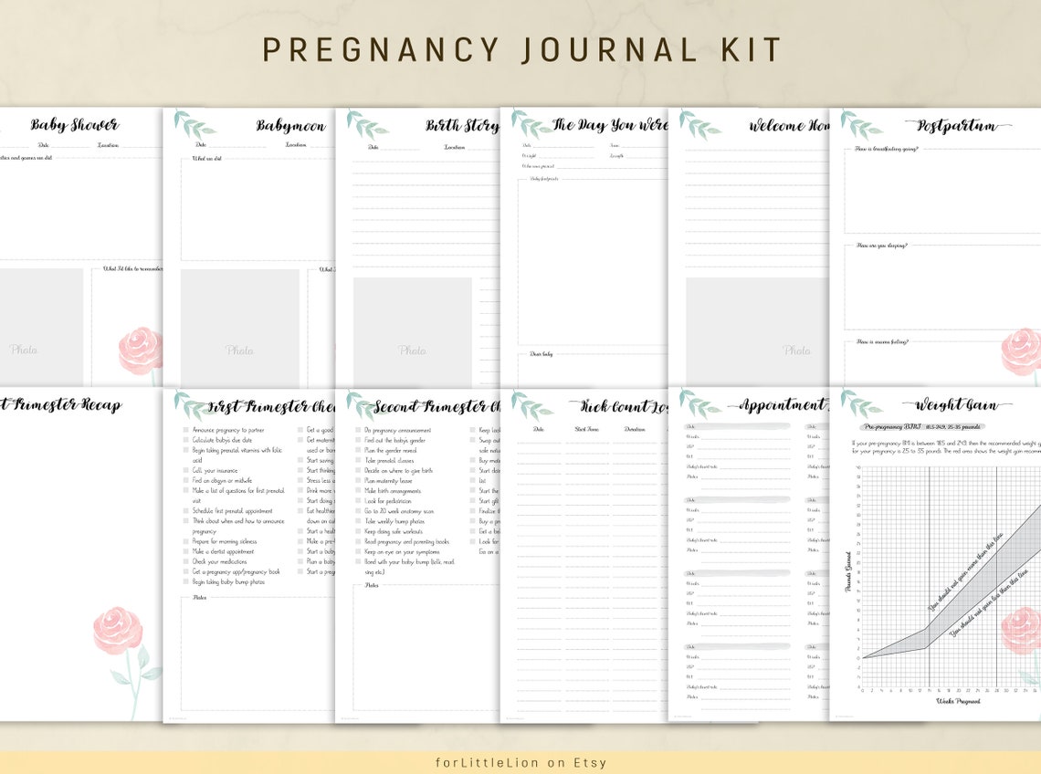 Pregnancy Journal PRINTABLE Pregnancy Planner Pregnancy Etsy