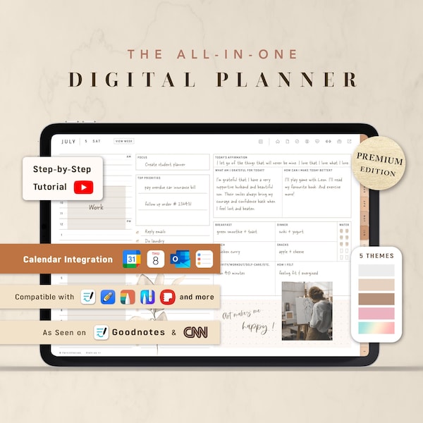 Custom Digital Planner 2026 2027 & Undated (2027–2030 Future Planner Included)