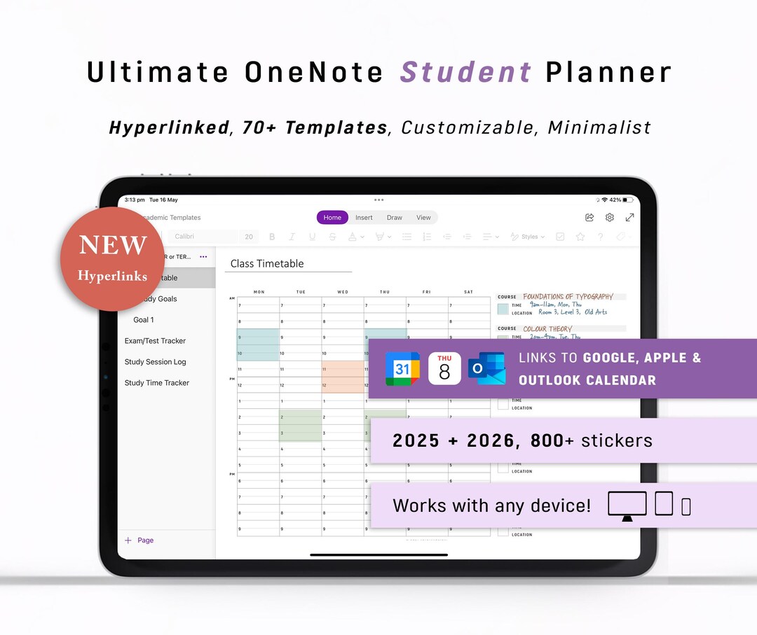 Onenote STUDENT Digital Planner, One Note Study Templates, Daily Weekly ...