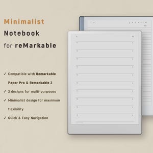 Cuaderno para profesionales de reMarkable Paper Pro, plantillas de notas digitales para reMarkable 2