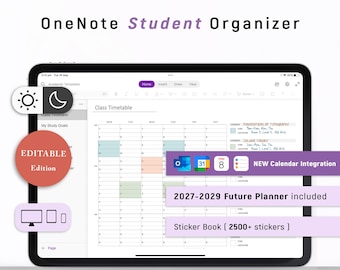 OneNote-Studentenorganisator, OneNote-Vorlagen für akademische Zwecke, Studienplaner (inkl. Zukunftsplaner 2027–2029)
