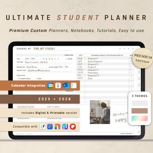 Student Planner 2025 2026, Digital Planner GoodNotes, Notability Planner, Academic Planner, iPad Planner for School