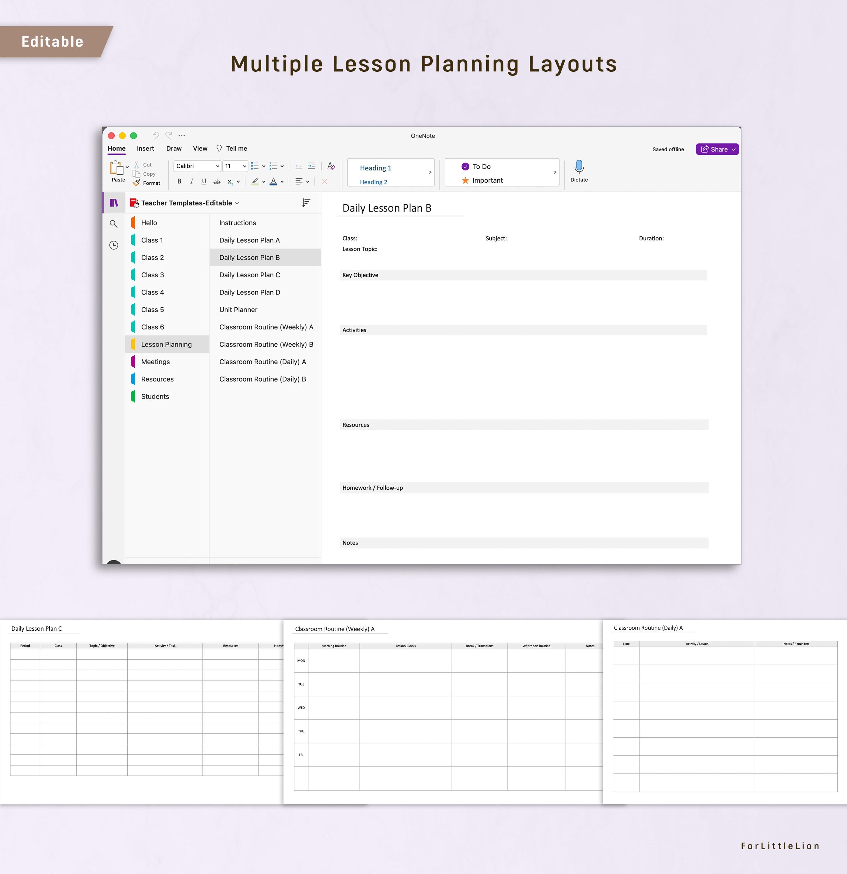 Onenote Teacher Planner 2026-2027 | EDITABLE (2027–2029 Future Planner ...