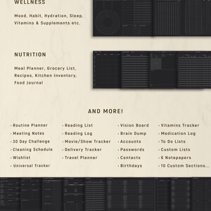 PREMIUM Custom Digital Planner DARK Mode | 2026 2027 & Undated image 8