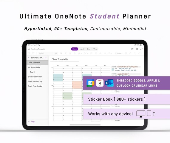 2026 OneNote STUDENT Digital Planner