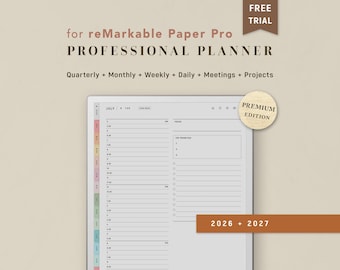 PREMIUM WORK Planner Templates for reMarkable Paper Pro