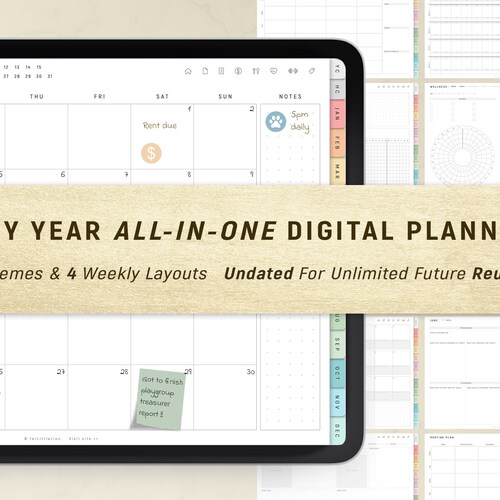 Personalized Digital Planner Goodnotes Undated Portrait Etsy UK