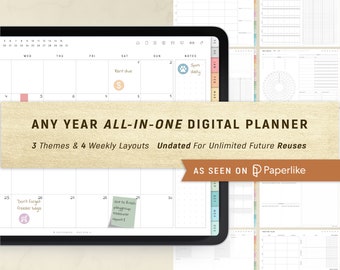 Digital Planner, GoodNotes Planner Undated, Daily Planner, Weekly Planner, Notability Planner, iPad Planner