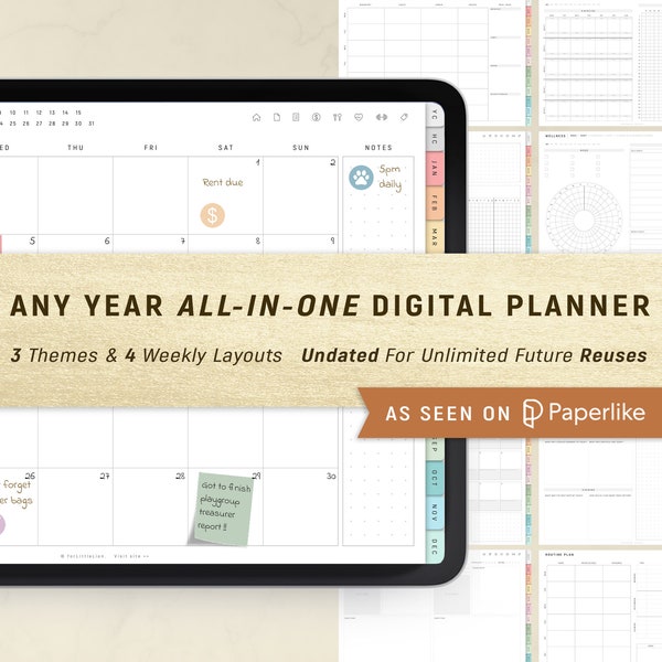 Digital Planner, GoodNotes Planner Undated, Daily Planner, Weekly Planner, Notability Planner, iPad Planner