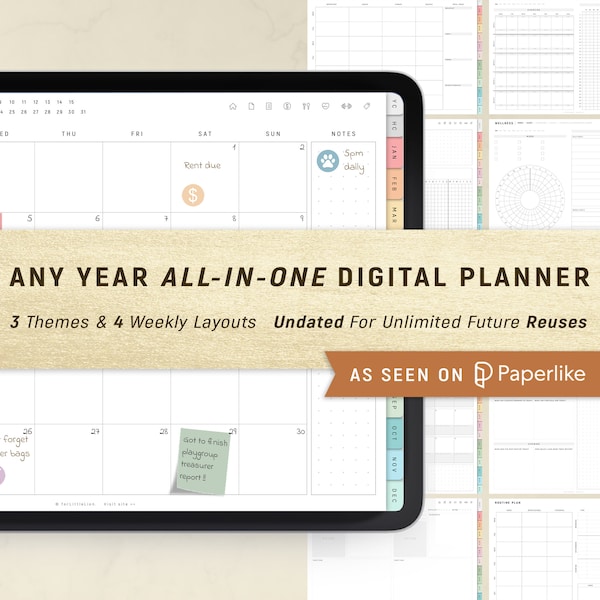 Digital Planner, GoodNotes Planner Undated, Daily Planner, Weekly Planner, Notability Planner, iPad Planner