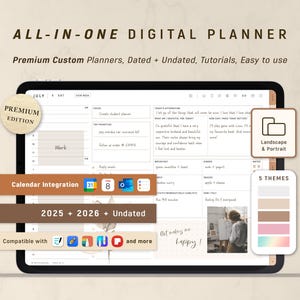 Digital Planner, Goodnotes Planner, Daily Planner, Weekly Planner, Notability Planner | 2025 2026 & Undated