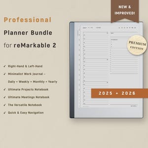 reMarkable 2用テンプレート、reMarkable 2用プレミアムワークプランナー、デイプランナー