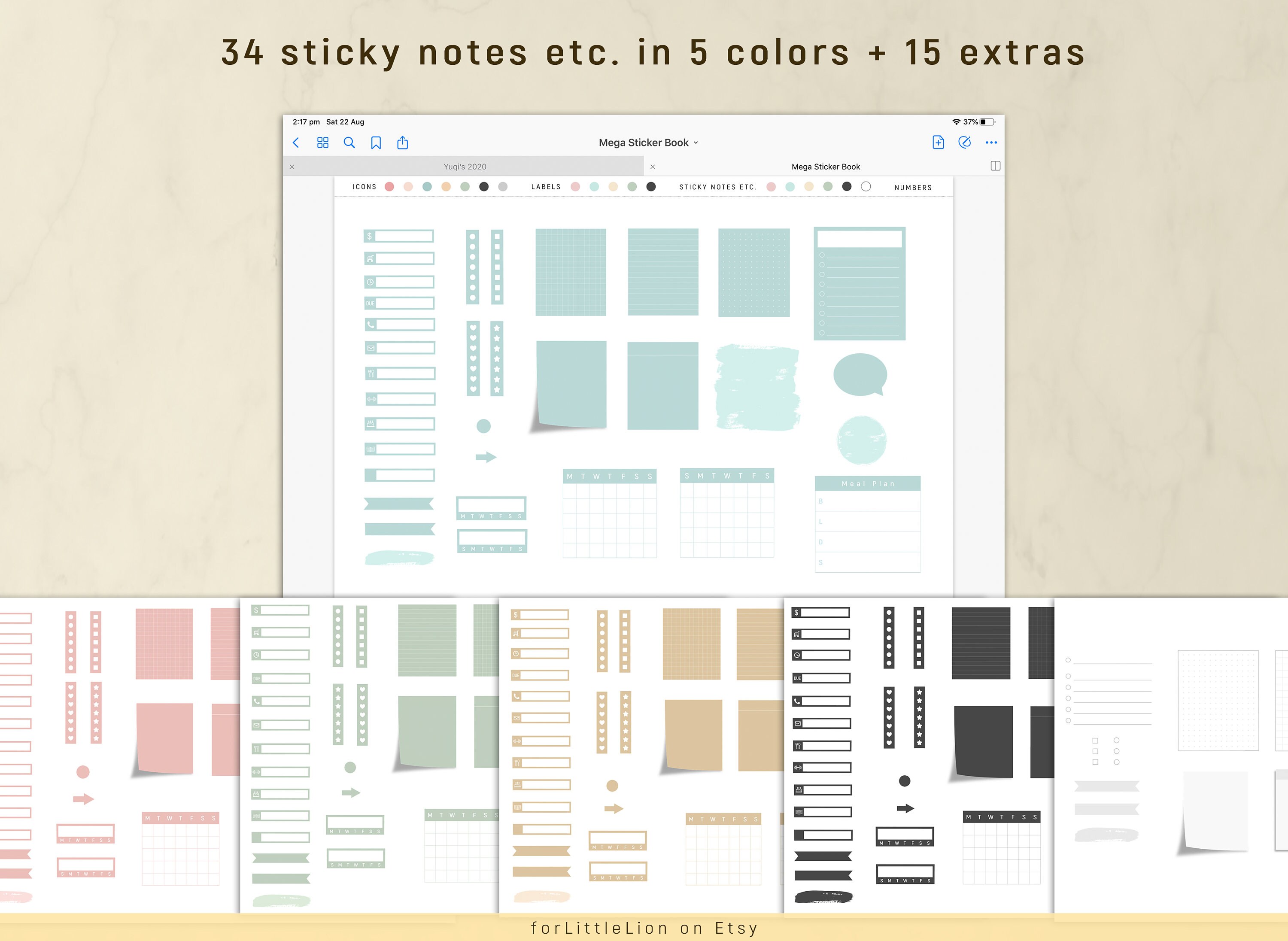 Goodnotes Stickers, Digital Stickers, Goodnotes Mega Sticker Book ...