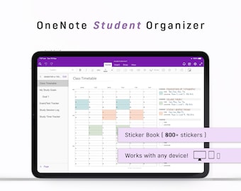 OneNote STUDENT Templates, One Note Academic Templates Android - iPad - Windows - PC - Mac - Surface pro, Computer Planner