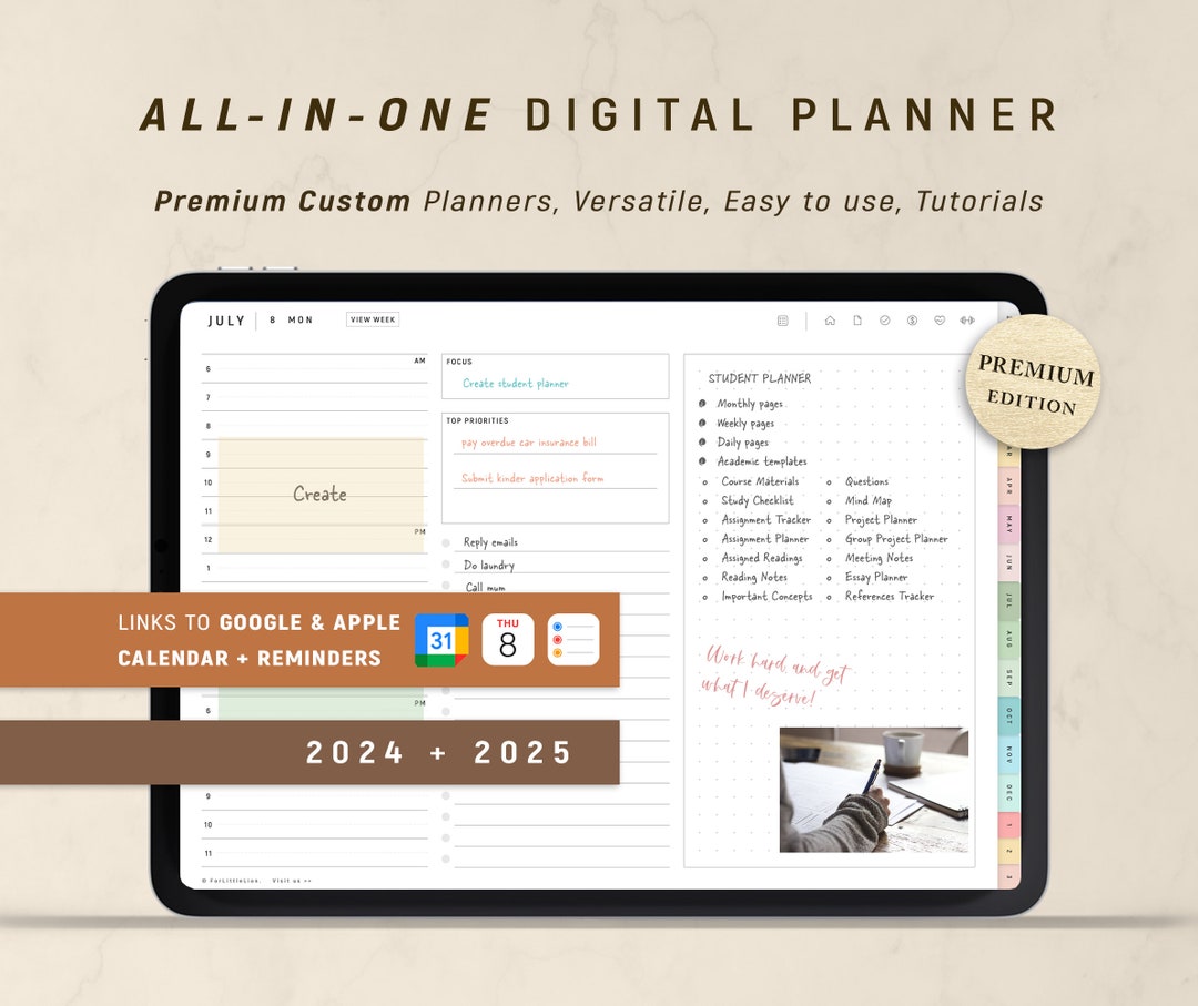 Digital Planner 2024 2025, Goodnotes Planner, Daily Planner, Weekly