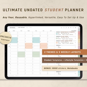 Ultimate Student Planner GoodNotes, Academic Planner, Notability Planner - Digital Planner iPad - UNDATED REUSABLE - ForLittleLion