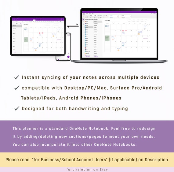Onenote Calendar Template 2023 Onenote Digital Planner 2022 2023 Hyperlinked One Note | Etsy India
