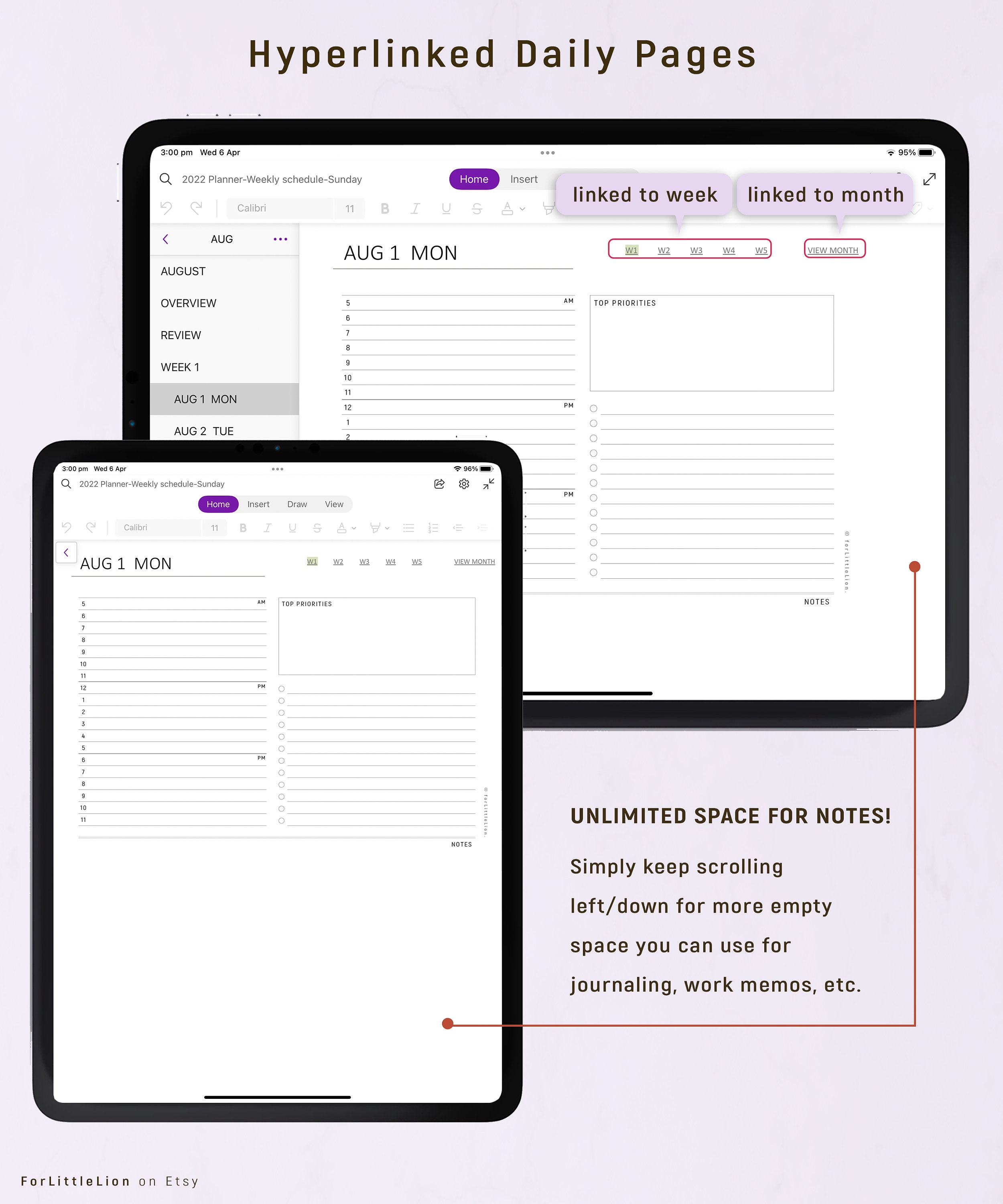 Digital Planner Onenote 2022 2023 HYPERLINK One Note Planner - Etsy