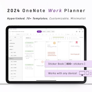 2024 OneNote Digital Planner for Professionals, One Note Template for WORK, Android - iPad - Windows - PC - MacBook - Surface pro