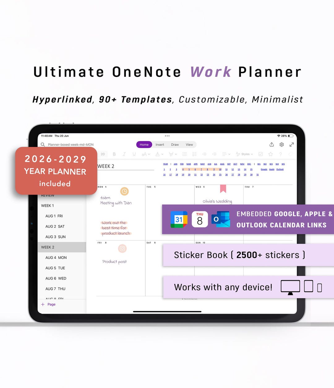 Onenote 2027 Tutorials 2026年・2027年版プロフェッショナル向けOneNoteデジタルプランナー、仕事用OneNoteテンプレート - Etsy 日本