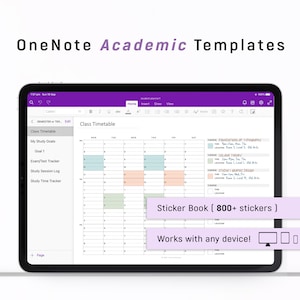 One Note STUDENT Organizer, OneNote Academic Templates, Study Planner - Android - iPad - Windows - PC - Mac - Surface pro - Computer
