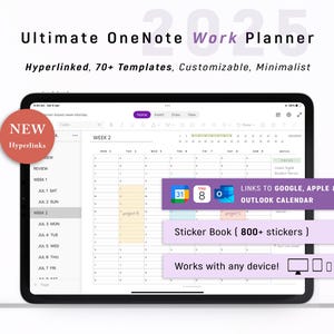 2025 OneNote Digital Planner for Professionals, One Note Template for WORK, Android - iPad - Windows - PC - MacBook - Surface pro