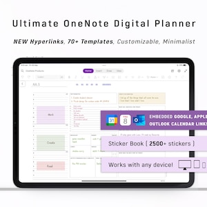 2026 OneNote Digitaler Planer, One Note Template HYPERLINKED | Android - iPad - Windows - PC - MacBook - Surface pro - Computer
