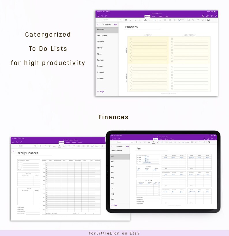 Onenote Digital Planner 2021