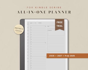 Kindle Scribe Planner Templates - Daily + Weekly + Monthly + Productivity | 2026 2027