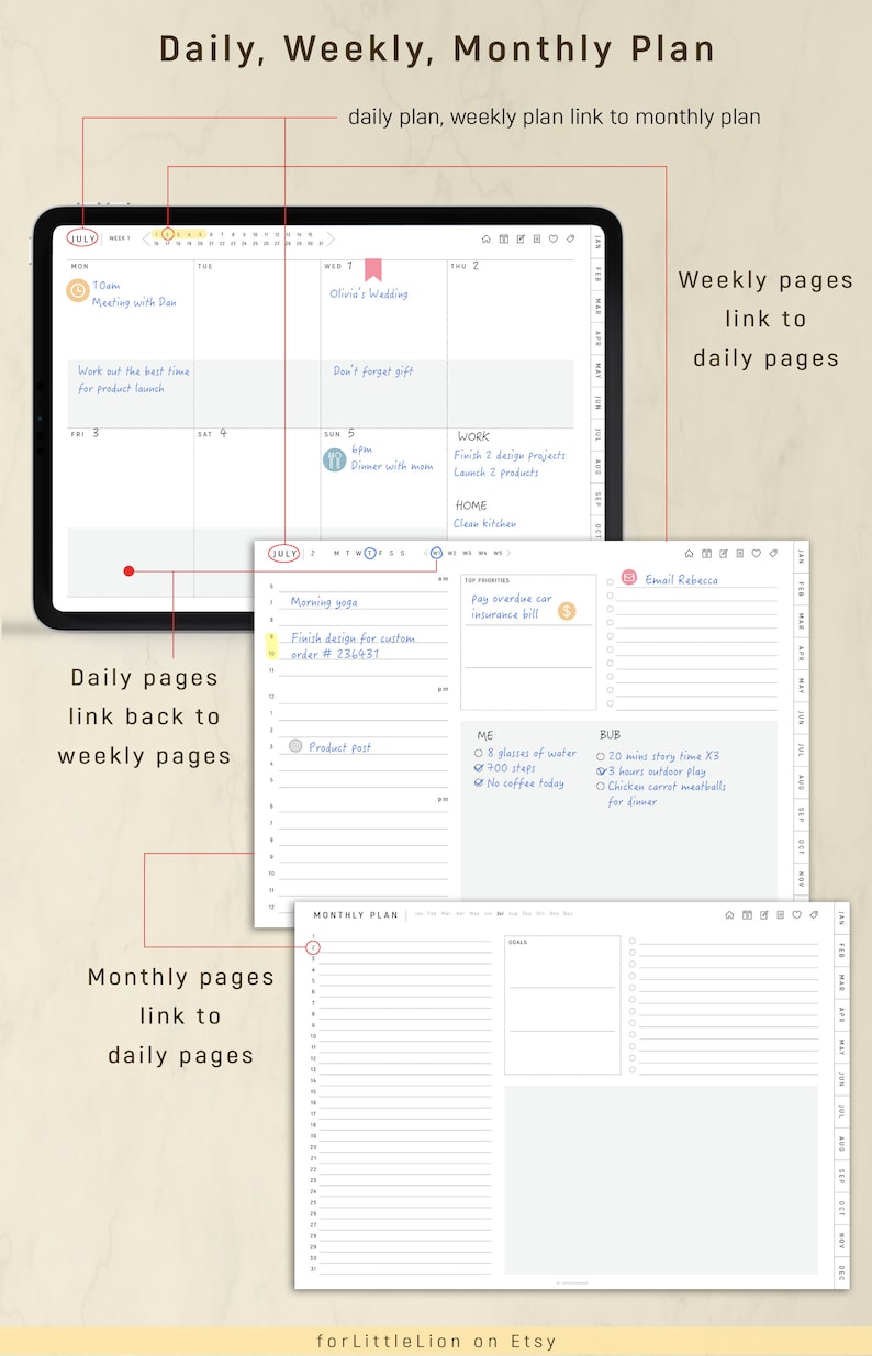 Undated Digital Planner GoodNotes Notability Planner Undated Etsy
