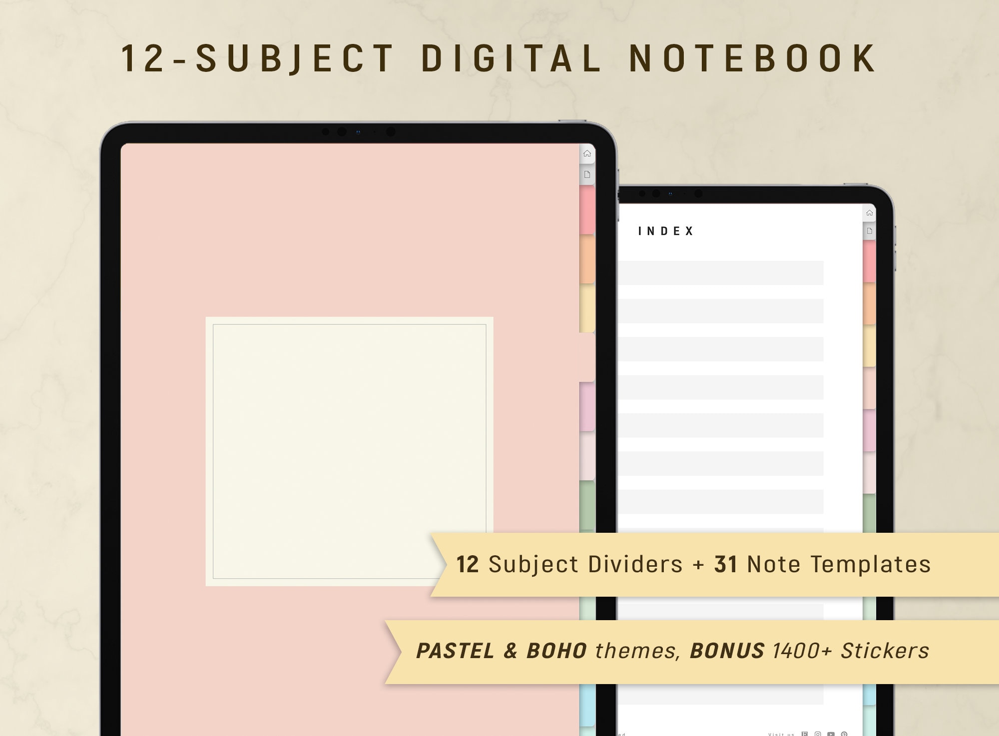 Undated Digital Planner Bundle Landscape & Portrait Ipad - Etsy