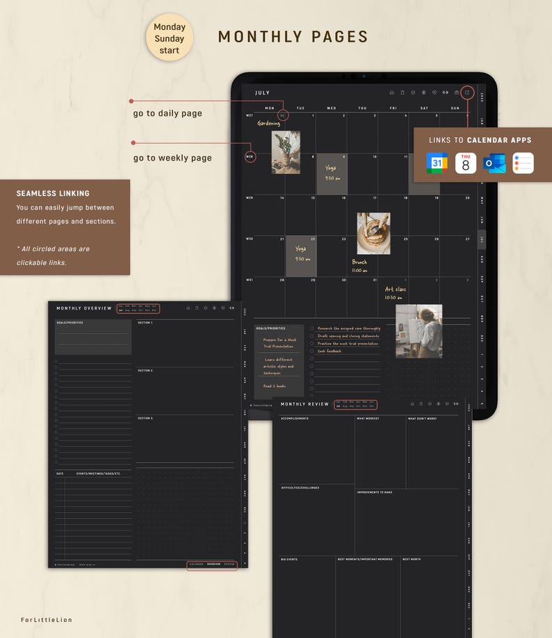 PREMIUM Custom Digital Planner DARK Mode | 2026 2027 & Undated - Etsy
