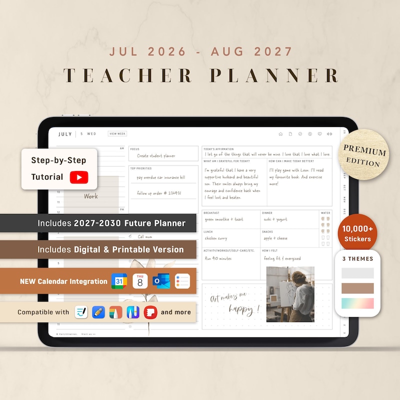 26 27 Teacher Planner - Etsy