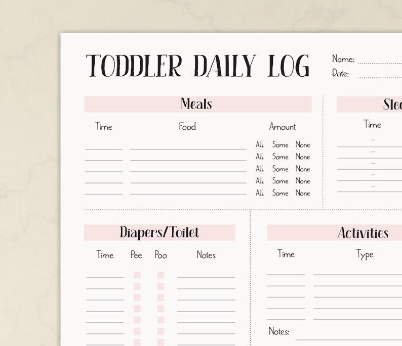 Free Printable Nanny Daily Log Printable Templates