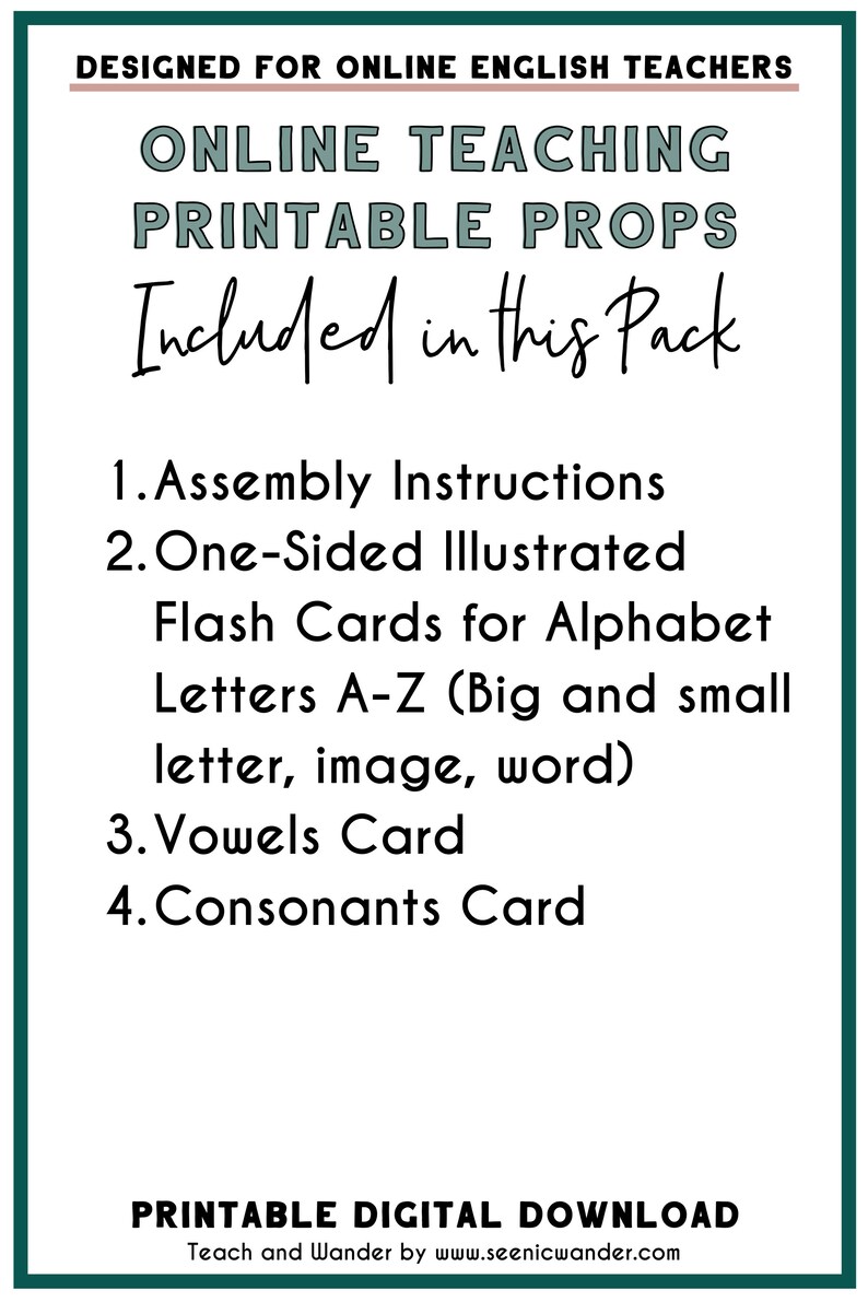 ESL Flash Cards For Teaching Online Printable Digital | Etsy