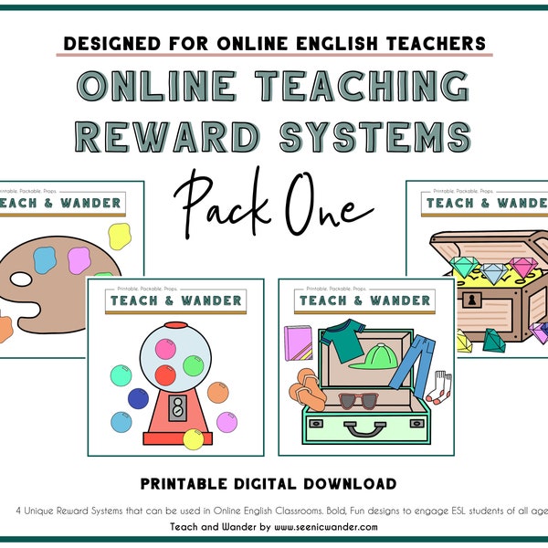 Reward System Pack 1 | Printable Rewards for Online English Teachers | ESL Props Online Teaching