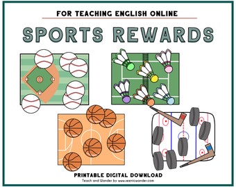 Sports Reward System & Props For Teaching English Online | ESL Props for Online Teaching | ESL Teacher Props