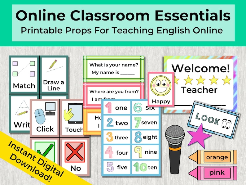 Fun Classroom Props for Teaching English Online | Teaching ESL Online ...