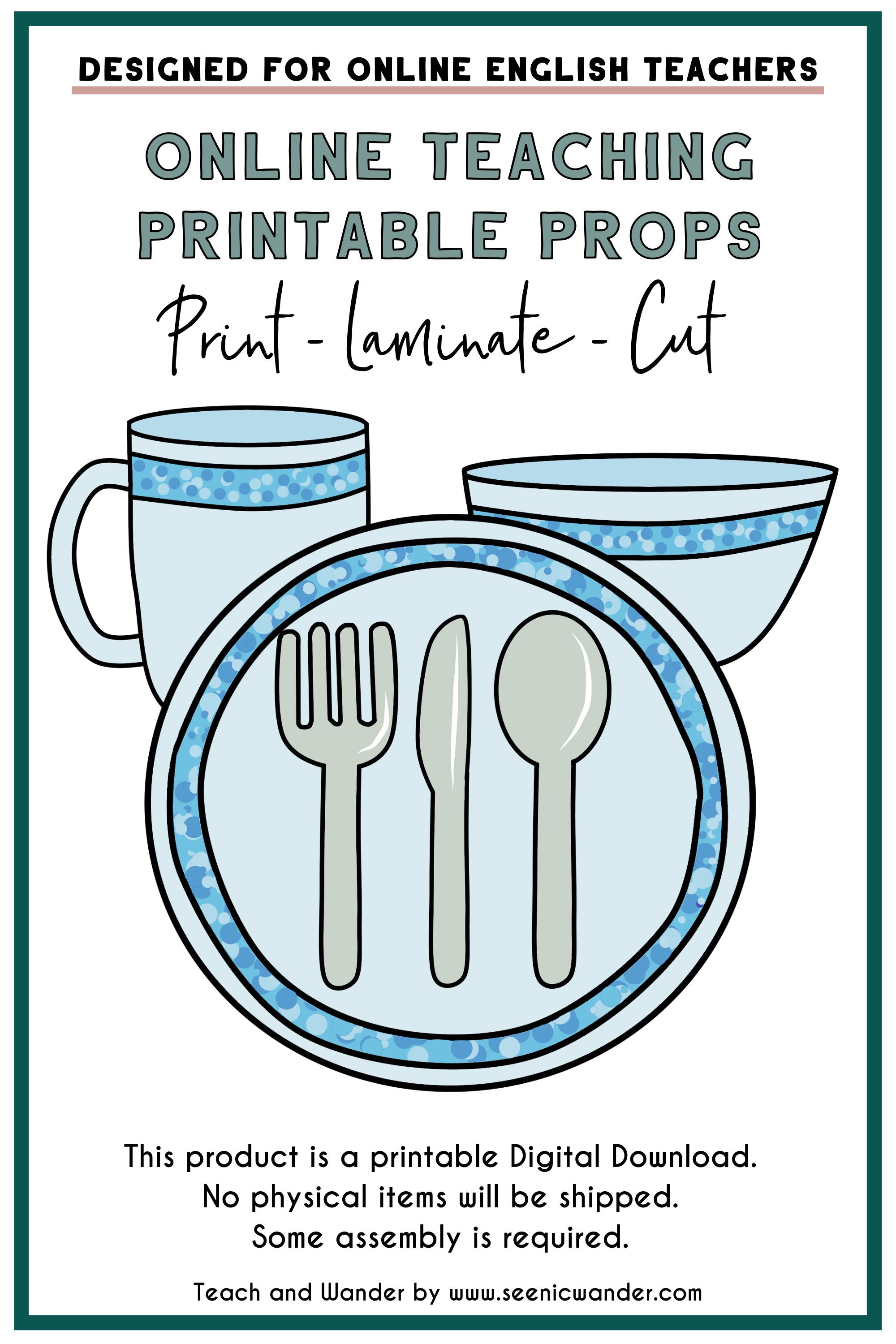 Food and Drink Props for Teaching English Online | Cute Food Printables ...