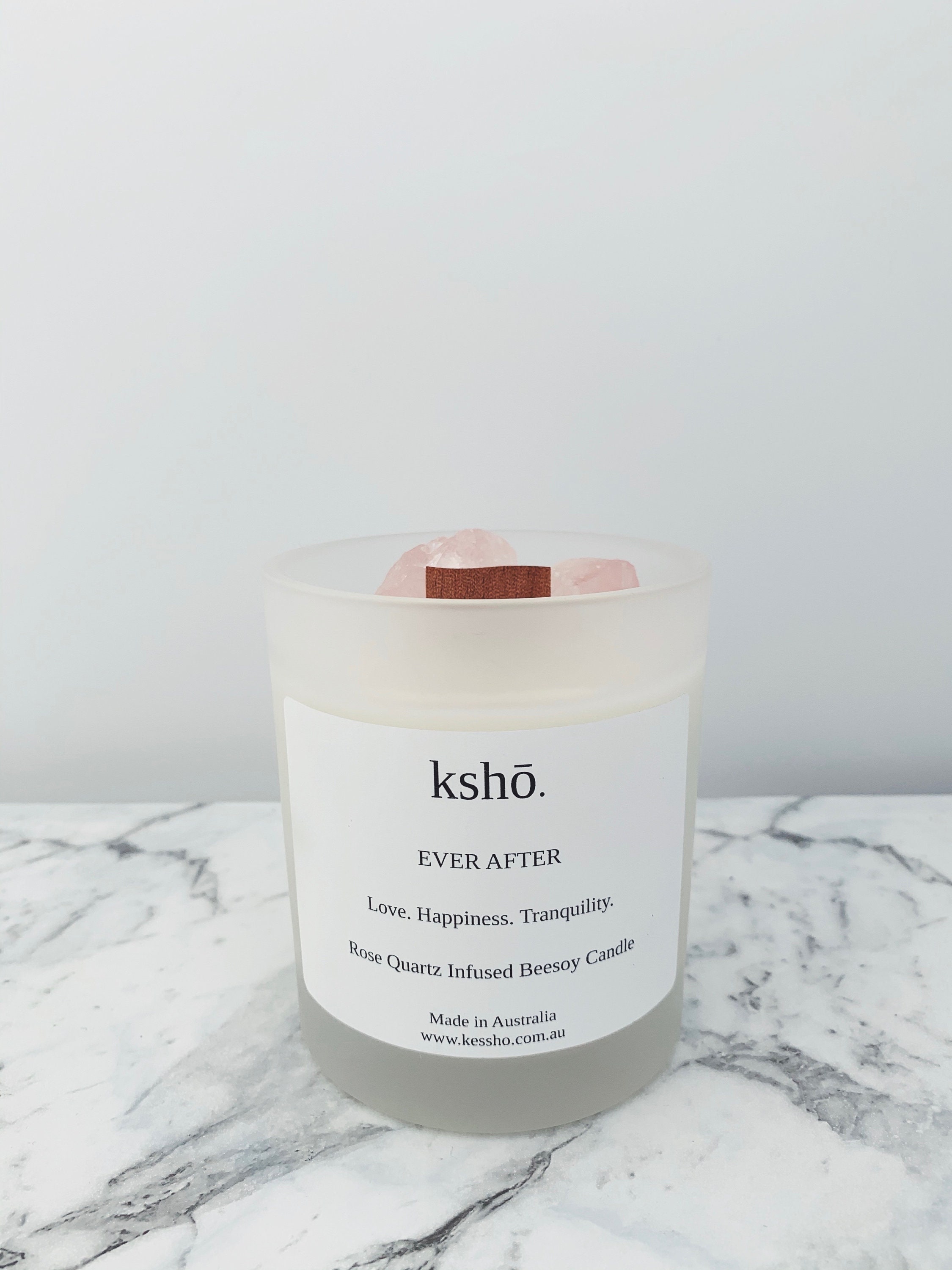 Rose Quartz Crystal Infused Beesoy Wax XL Candle Etsy