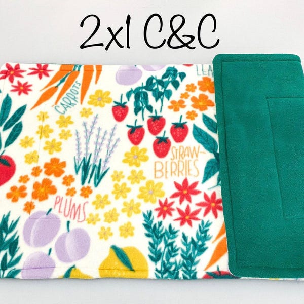 2x1 C&C Fleece Cage Liner | Guinea Pig Fleece | Hedgehog Cage Liner | Small Pet Bedding | Washable and Reversible Option.