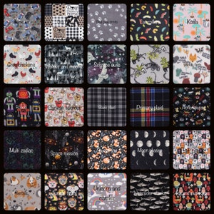 a collage of different patterns of fabric