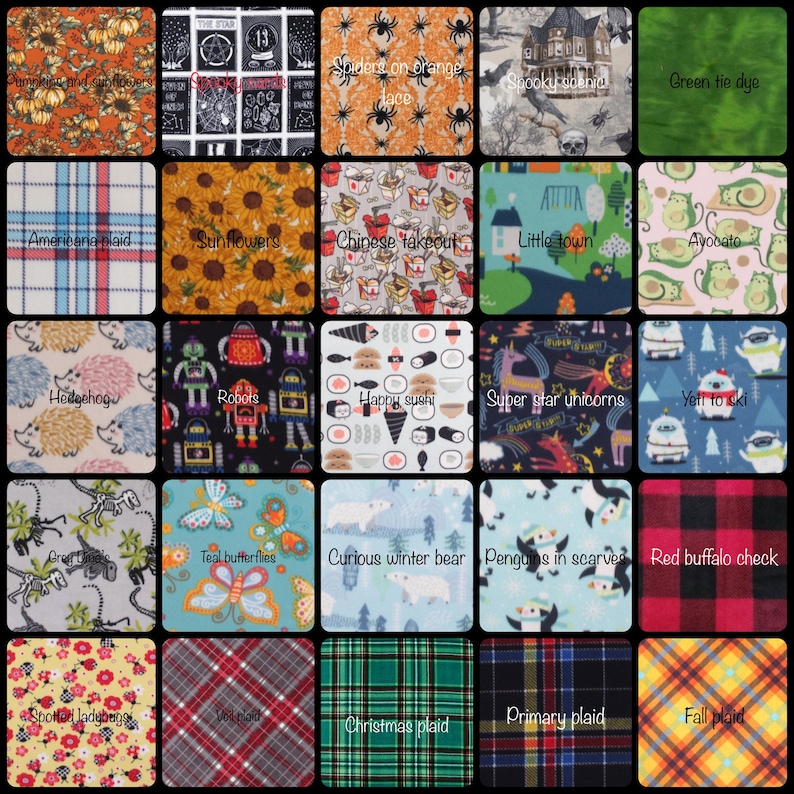 a collage of various fabric patterns and designs, including floral, geometric, and animal-themed patterns. The text descriptions provided are not too long and are not repetitive, avoiding redundancy and focusing on the unique features of each fabric design.