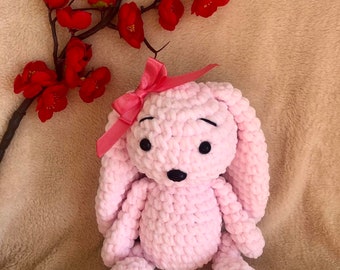 Big-eared Bunny, Crochet Rabbit Toy, Instant PDF Pattern Download,