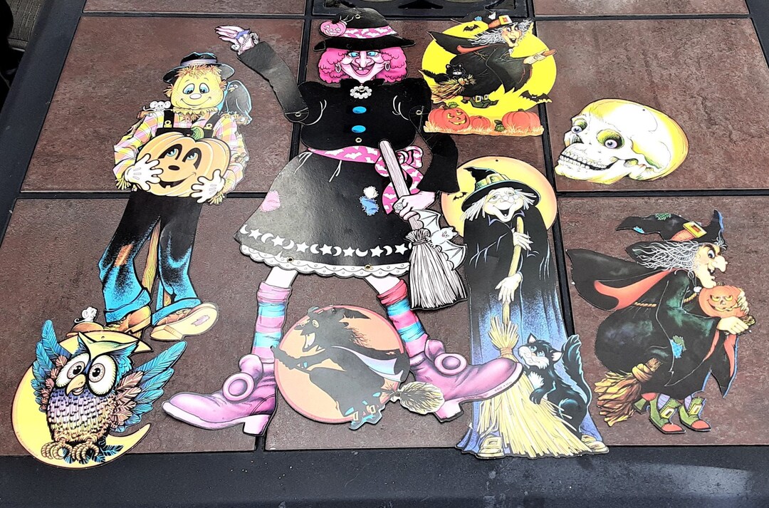 Vintage Halloween Decorations Set of 8 Includes Beistle, Hallmark